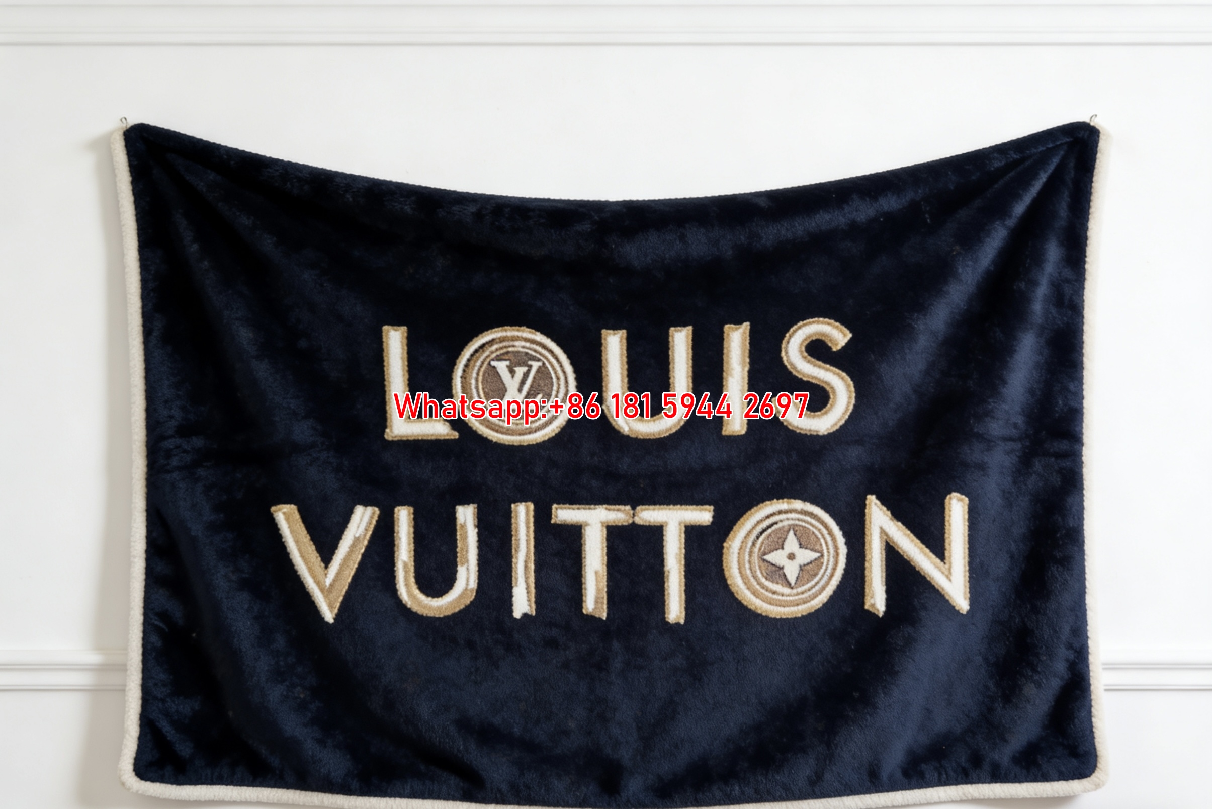 Silver LV Monogram Flannel Throw Blanket 353